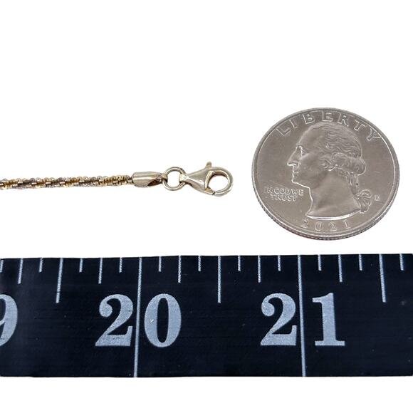 Italian Margarita Chain | Vintage Sterling Silver 925 | Adjustable 18.5"-20.5" - Picture 2 of 3